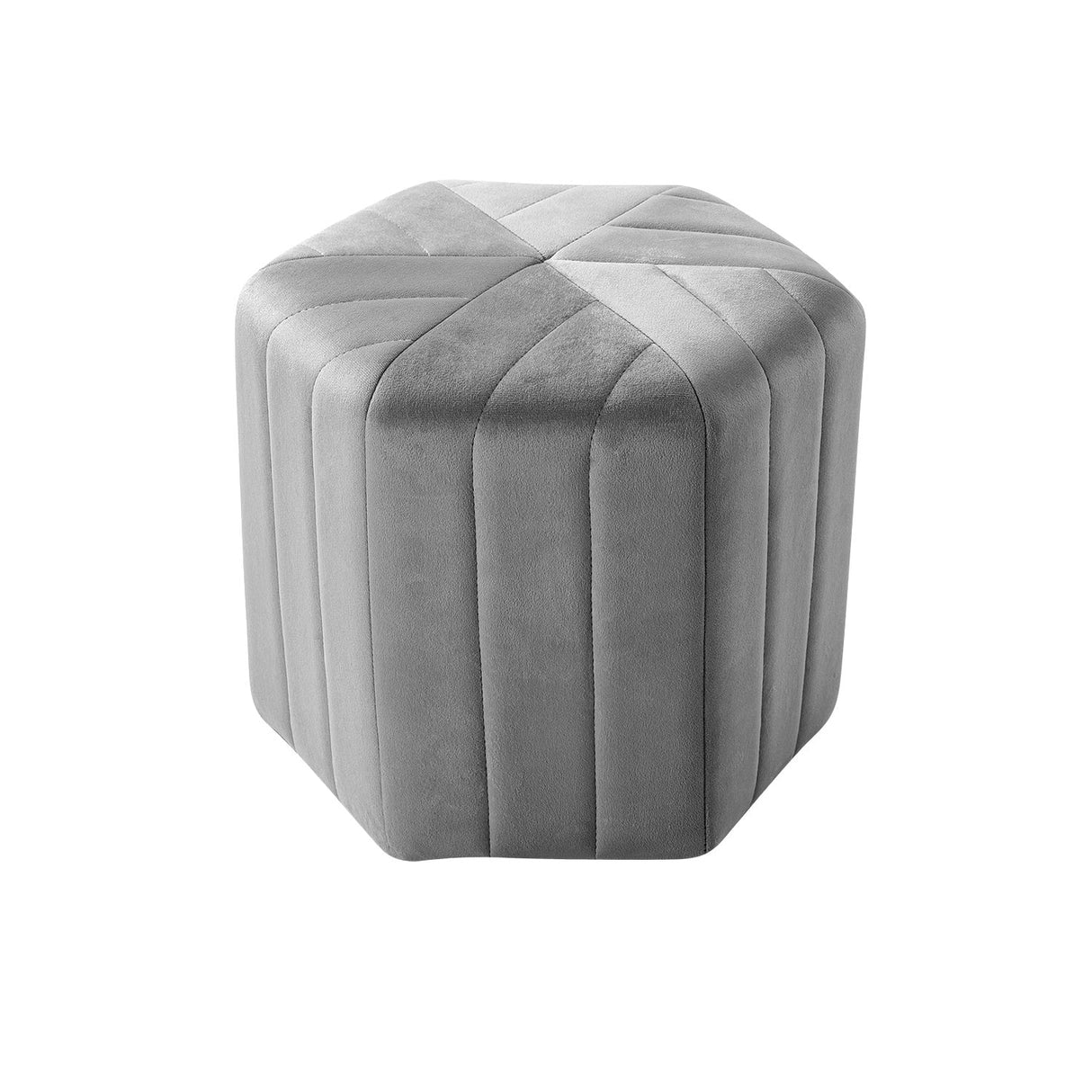 40cm Wide Hexagon Shape Velvet Footstool Striped Ottoman 25D Sponge Footrest Footstool Living and Home 