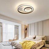 Modern LED Ceiling Light with 2 Circular Rings in Black Dimmable/Non-Dimmable Ceiling Light Living and Home 