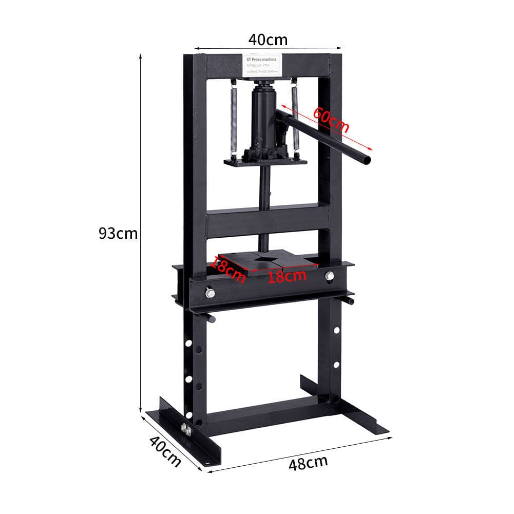 6 Ton Workshop Hydraulic Press Red H-Frame Tools DIY Tools Living and Home 