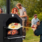 Pizza Makers & Ovens 3-in-1 Charcoal BBQ Grill with Chimney Outdoor Pizza Makers & Ovens Living and Home 