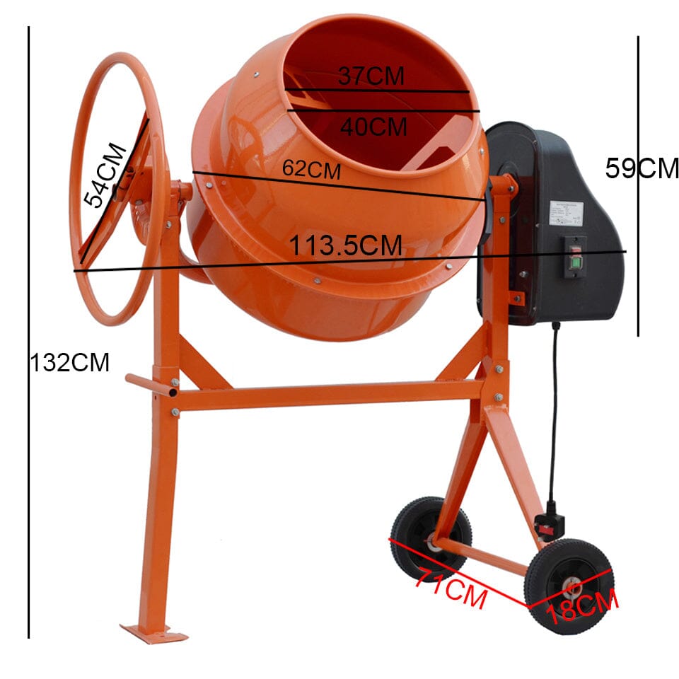 Electric Portable Cement Concrete Mixer with Wheels Living and Home 