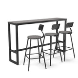 Garden Grey Dining High Table with Metal Legs Garden Dining Tables Living and Home 