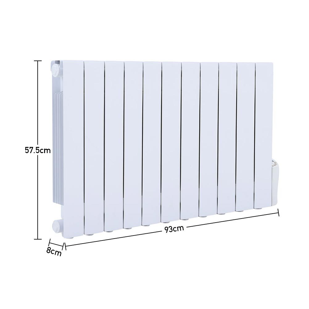 2000W Oil Filled Electric Radiator Heater Wall Mounted or Portable with LCD Thermostat Space Heaters Living and Home 1800W 930*575*80mm 