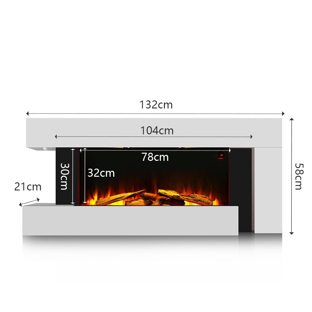 50 Inch LED Electric Fireplace L Shaped Wall Mounted Electric Fire Fireplaces Living and Home 