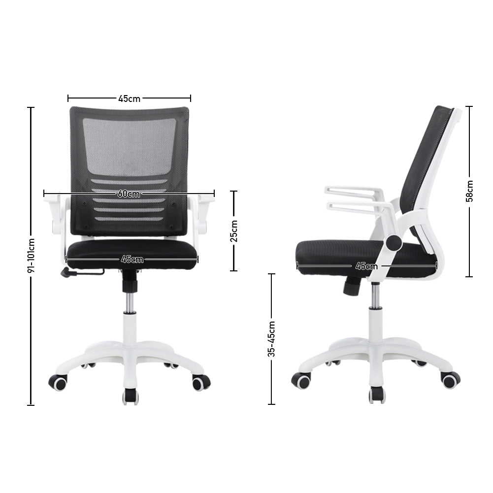 Mesh Back Ergonomic Office Chair with Folding Armrests Office Chair Living and Home 