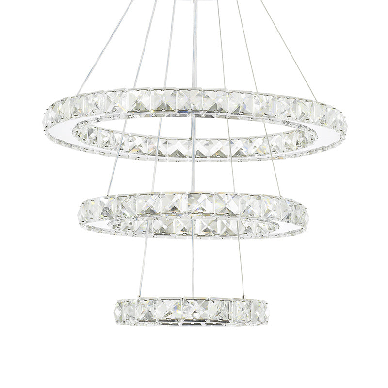 Pendant White LED Crystal Chandelier 2/3 Ring Design Ceiling Light Lighting Lamp-Non-Dimmable Pendant Living and Home 