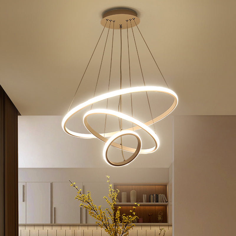 Modern LED Pendant with 3 Circle Rings - Dimmable Pendant Living and Home 