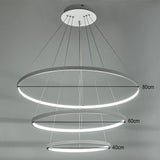 Modern Led Pendant 3 Acrylic Ring Chandelier Pendant Living and Home Non-dimmable White Glow 