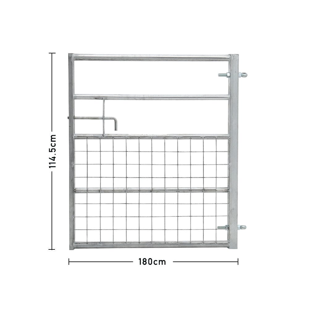 Durable and Rust-Resistan Half Mesh Metal Field Farm Gate Farm Gates Living and Home 6FT/1.8M 