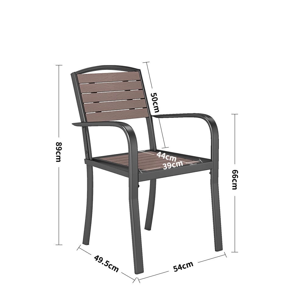 Garden Dining Armchair with Metal Legs Set of 2/4 Patio Side Chairs Living and Home 