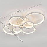 4/6/8 Rings Circle LED Semi-Flush Ceiling Light Dimmable/Non-Dimmable Ceiling Light Living and Home 