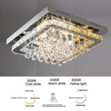 Chrome Finished Sqaure LED Ceiling Light with Luxury Crystal Ball Drops Ceiling Light Living and Home 