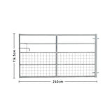 Durable and Rust-Resistan Half Mesh Metal Field Farm Gate Farm Gates Living and Home 8FT/2.4M 