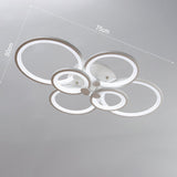 4/6/8 Rings Circle LED Semi-Flush Ceiling Light Dimmable/Non-Dimmable Ceiling Light Living and Home 