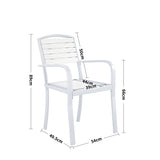 Garden Dining Armchair with Metal Legs Set of 2/4 Patio Side Chairs Living and Home 