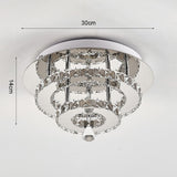 Stacked LED Ceiling Light with Crystal Rims Ceiling Light Living and Home 