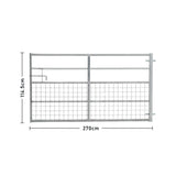 Durable and Rust-Resistan Half Mesh Metal Field Farm Gate Farm Gates Living and Home 9FT/2.4M 