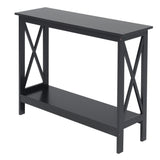 X-Design Console Tables 2 Tier Entrance Sofa Table Bookshelf Entryway Table Console Table Living and Home Black 