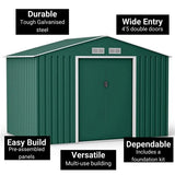 Garden Steel Shed with Gabled Roof Top Garden storage Living and Home 