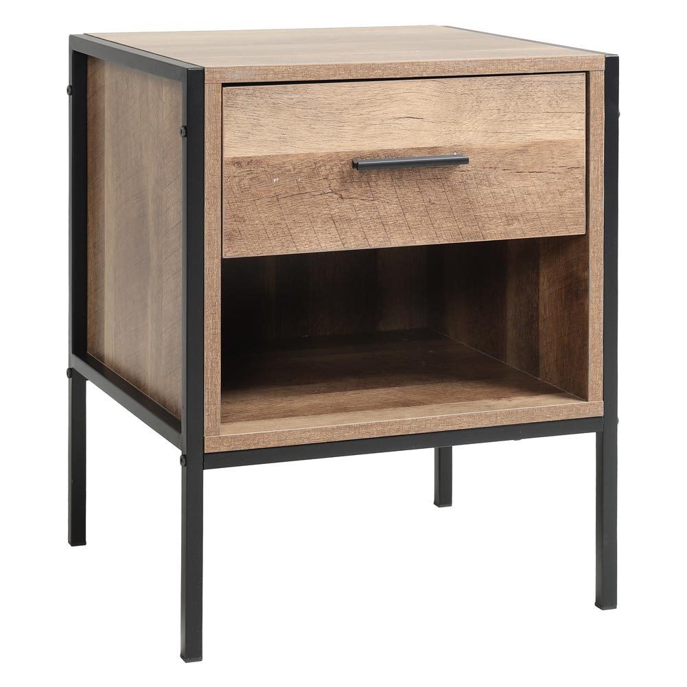 Storage Bedside Table 2 Shelves End Table Industrial Nightstand End Tables Living and Home 