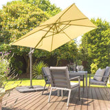 Beige 3 x 3 m Square Cantilever Parasol Outdoor Hanging Umbrella for Garden and Patio Parasols Living and Home 