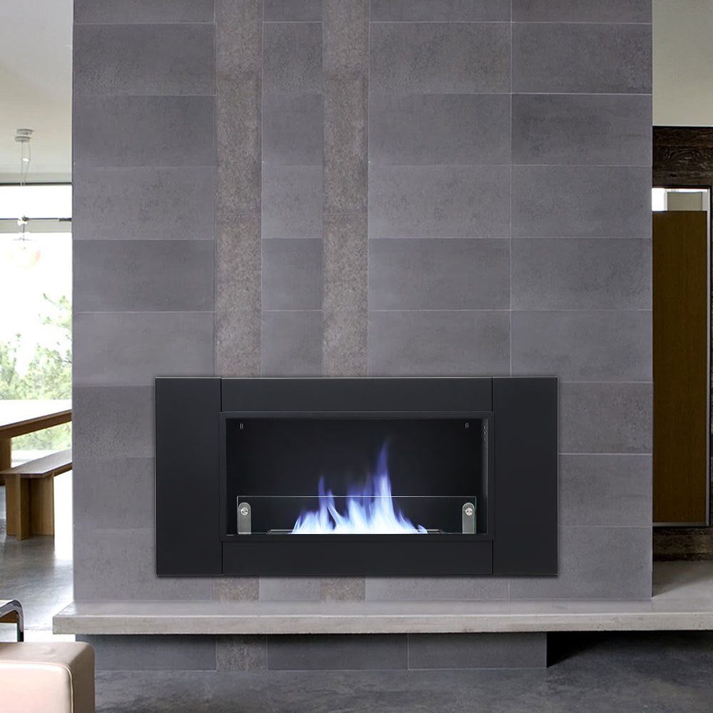 43'' W Surface Wall Mounted Bio-Ethanol Fireplace Black Fireplaces Living and Home 