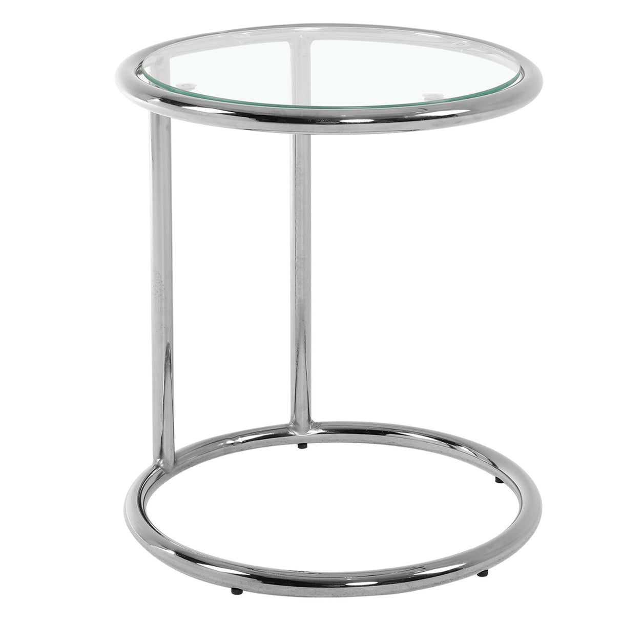 Dia.45cm Glass End & Side Table Furniture Living Room Round Sofa Table Tea Table End Table Living and Home 