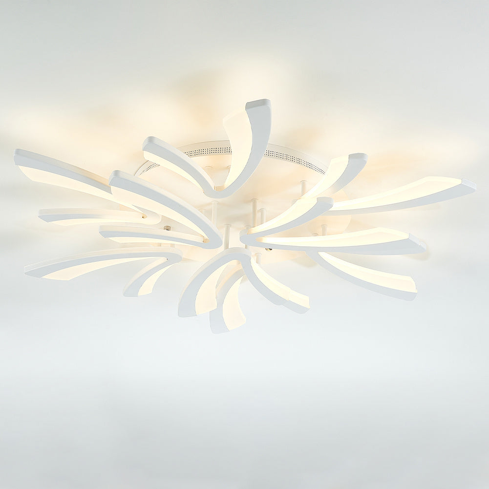 V Shaped Floral Modern Semi-Flush LED Ceiling Light Dimmable/Non-Dimmable Ceiling Lights Living and Home 