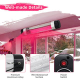 2kW Adjustable Garden Outdoor Warmer Wall Mounted Patio Heater Pink Light patio heater Living and Home 