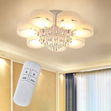 Ceiling Light Semi-Flush Mount , Cylindrical Acrylic Lampshades, Crystal Drops Ceiling Light Living and Home 