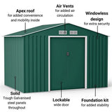 Garden Steel Shed with Gabled Roof Top Garden storage Living and Home 