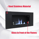 43'' W Surface Wall Mounted Bio-Ethanol Fireplace Black Fireplaces Living and Home 