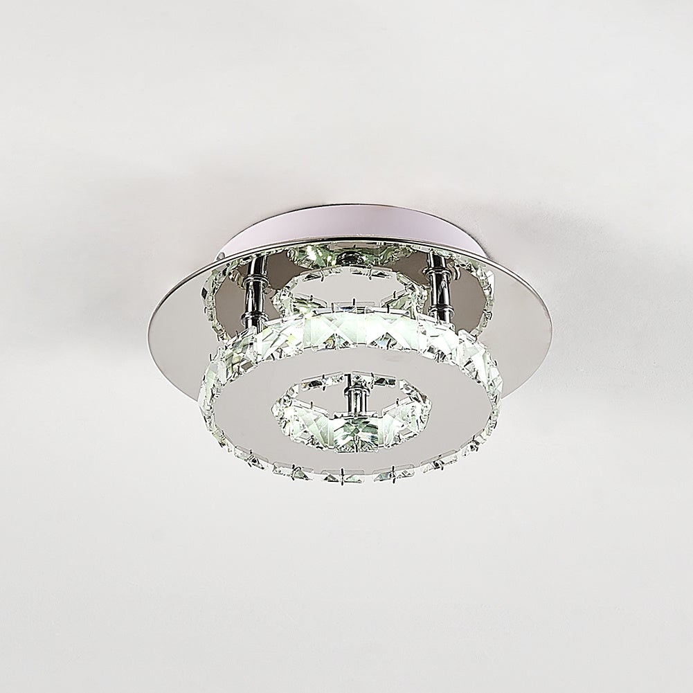 Stacked LED Ceiling Light with Crystal Rims Ceiling Light Living and Home 