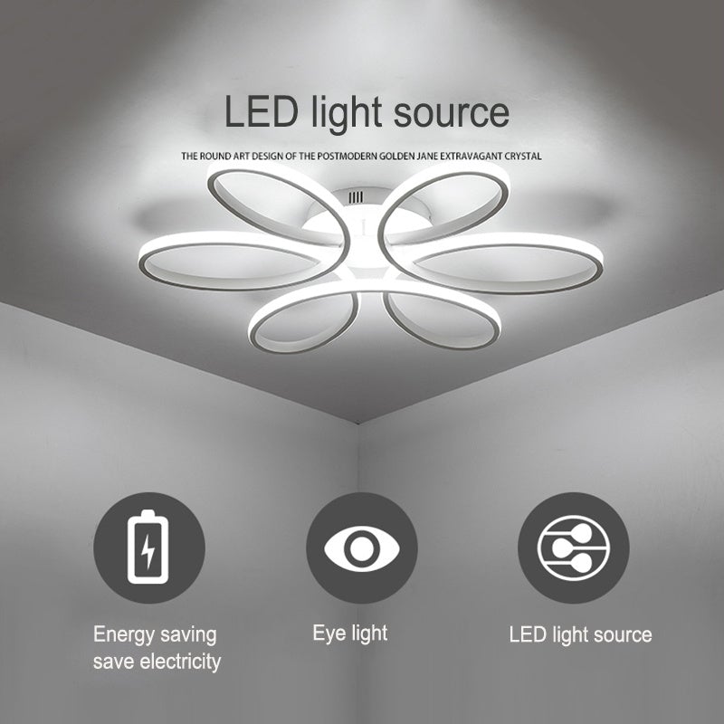 Floral 6 Rings Modern LED Ceiling Light Dimmable with Remote Control Ceiling Light Living and Home 