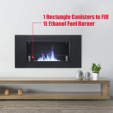 43'' W Surface Wall Mounted Bio-Ethanol Fireplace Black Fireplaces Living and Home 