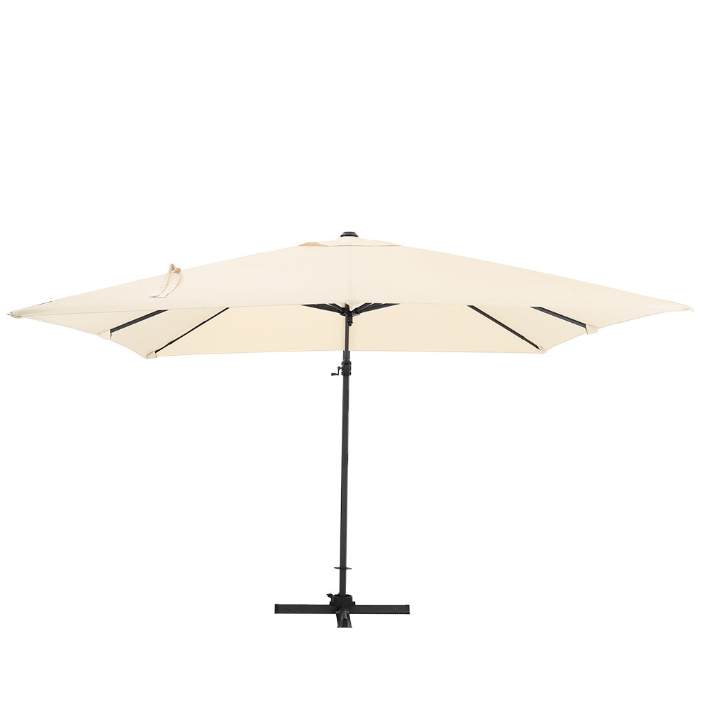 Beige 3 x 3 m Square Cantilever Parasol Outdoor Hanging Umbrella for Garden and Patio Parasols Living and Home 