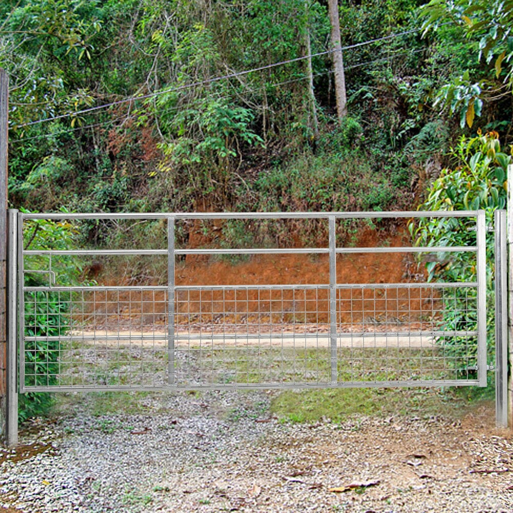 Durable and Rust-Resistan Half Mesh Metal Field Farm Gate Farm Gates Living and Home 