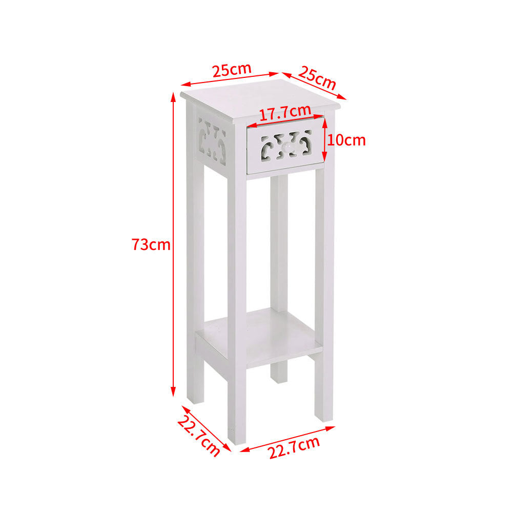 Telephone Table with Drawer Tall Slim Living Room End Table Corner Bedside Table End Table Living and Home 