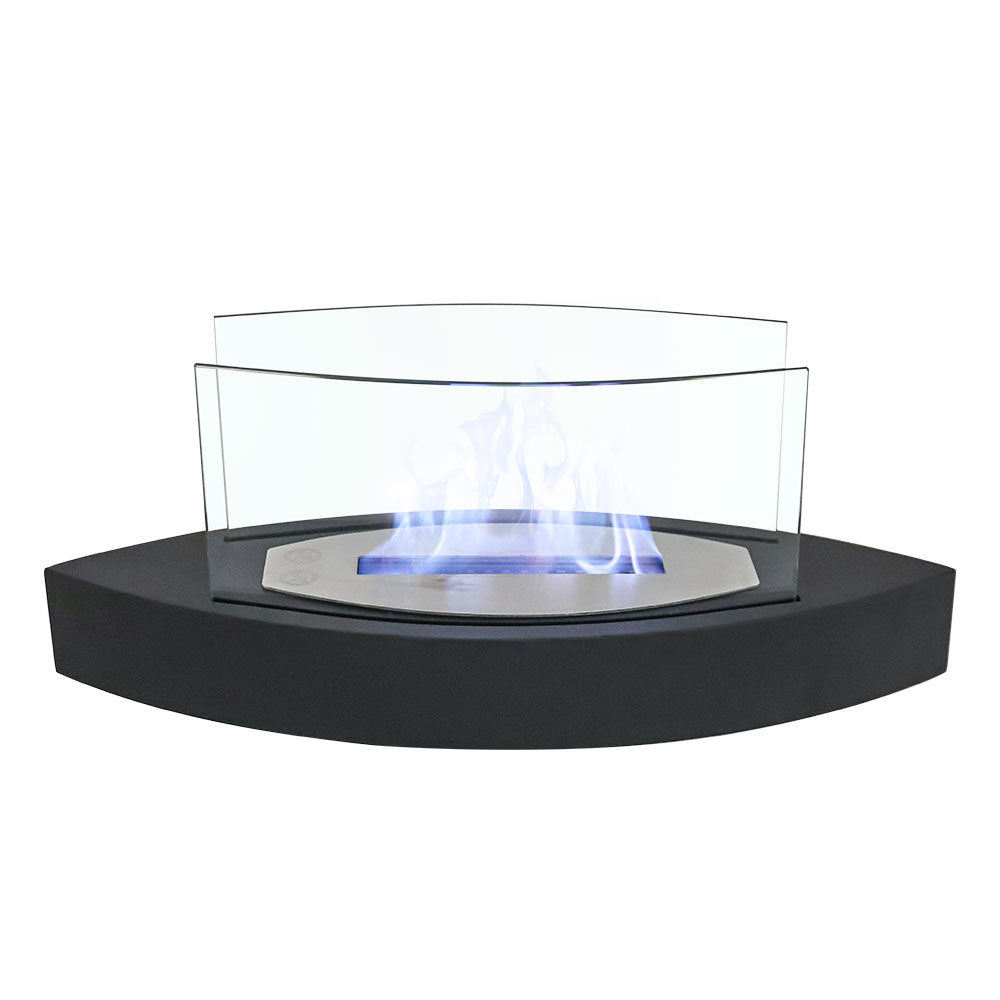 Metal Bio-Ethanol Tabletop Fireplace with Flame Guard Black Fireplaces Living and Home 