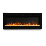 40 Inch Electric Fireplace Glass Panel Colorful Flame Insert Wall Mounted Heater Fireplaces Living and Home 