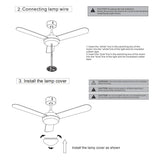 Silver 3 Blade Ceiling Fan with LED Lamp & Remote Control 42Inch Ceiling Light Living and Home 