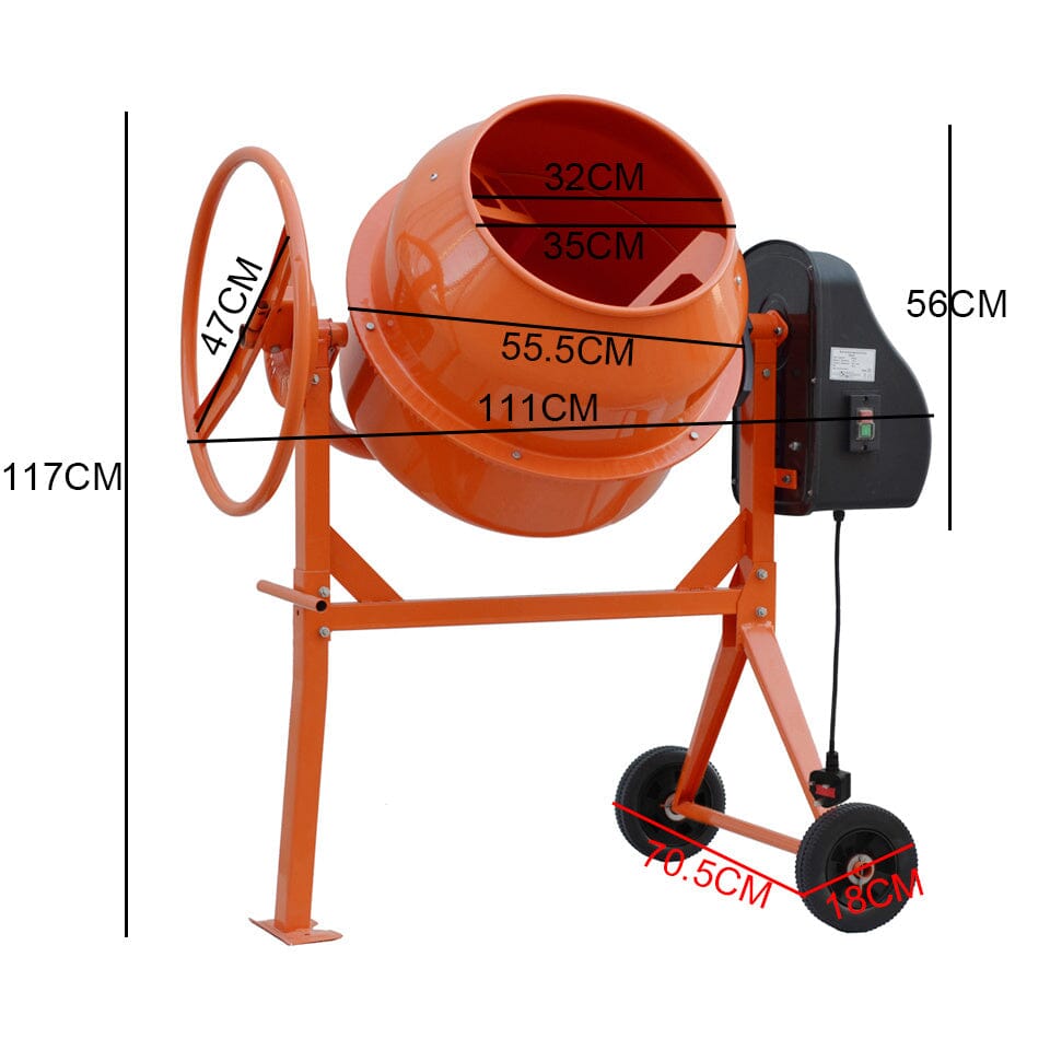 Electric Portable Cement Concrete Mixer with Wheels Living and Home 