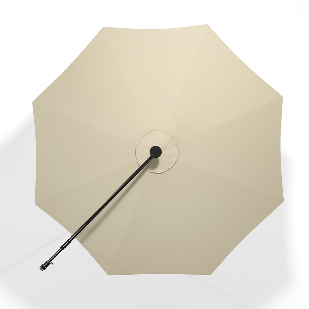 Beige 3m Iron Banana Umbrella Cantilever Garden Parasols with LED Lights Parasols & Rain Umbrellas Living and Home 