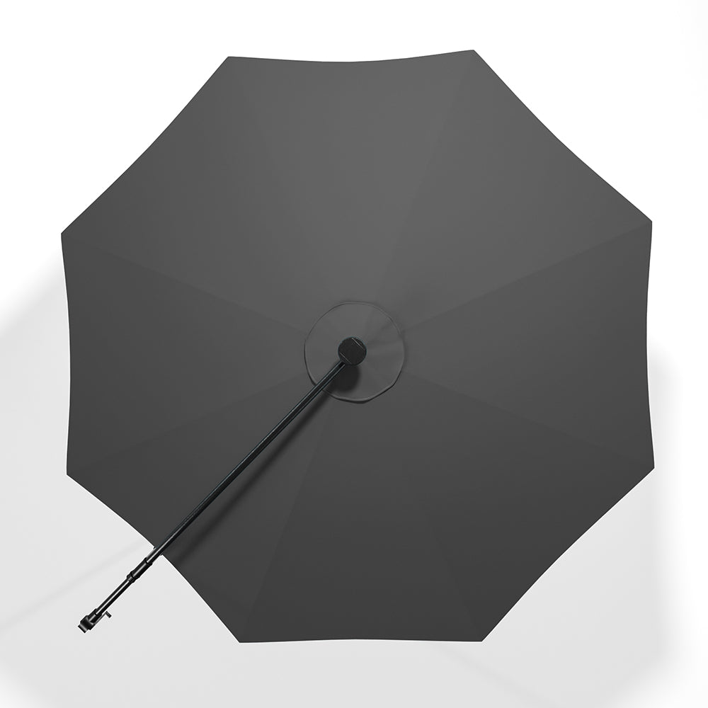 Black 3m Iron Banana Umbrella Cantilever Garden Parasols with LED Lights Parasols & Rain Umbrellas Living and Home 