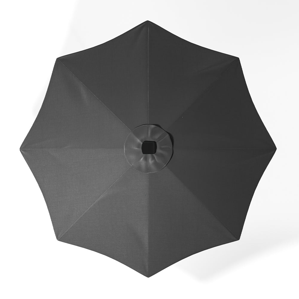 Black 3M Lighted Market Sunbrella Umbrella with Solar Strip LED Lights Parasols & Rain Umbrellas Living and Home 