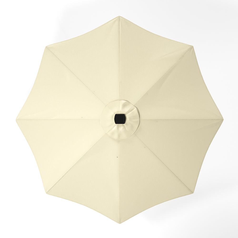 Beige 3M Lighted Market Sunbrella Umbrella with Solar Strip LED Lights Parasols & Rain Umbrellas Living and Home 