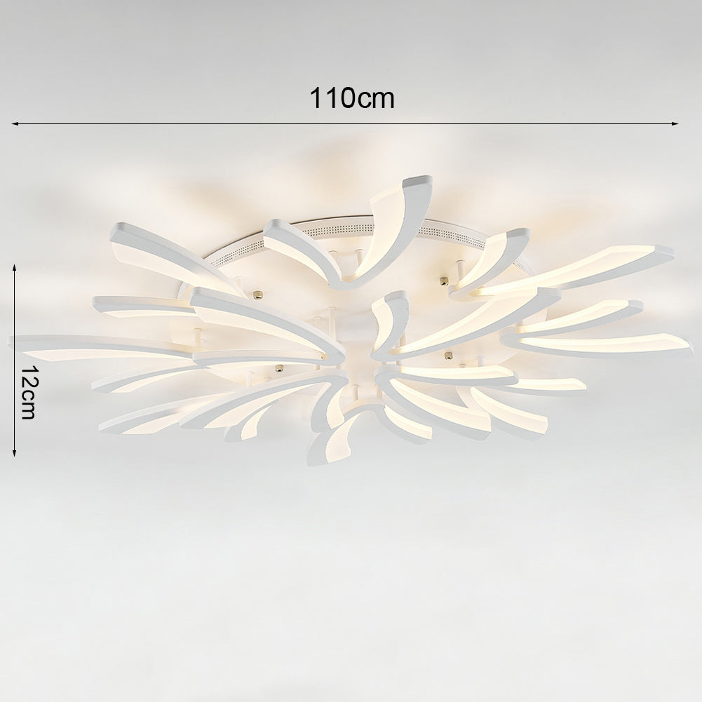 V Shaped Floral Modern Semi-Flush LED Ceiling Light Dimmable/Non-Dimmable Ceiling Lights Living and Home 