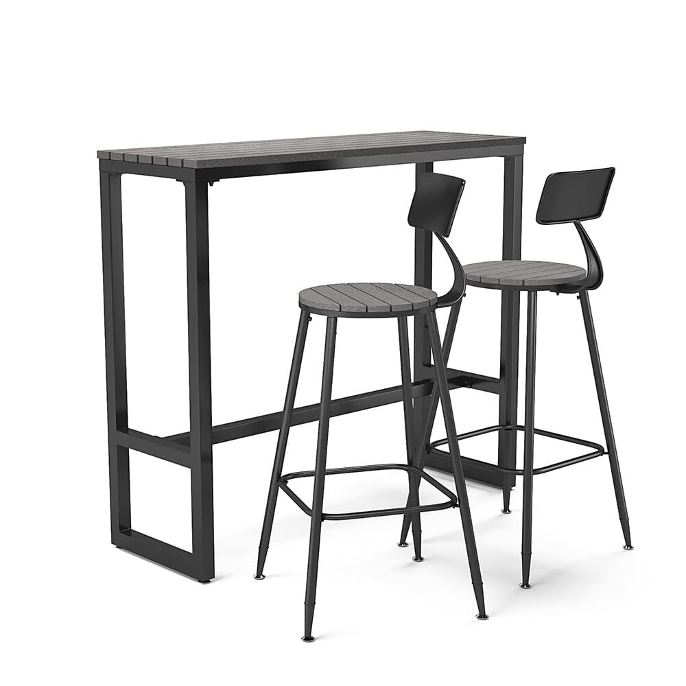 Garden Grey Dining High Table with Metal Legs Garden Dining Tables Living and Home 