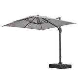 Grey 2.5m Cantilever Parasol with Base for Garden Parasols Living and Home 