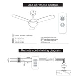 Silver 3 Blade Ceiling Fan with LED Lamp & Remote Control 42Inch Ceiling Light Living and Home 